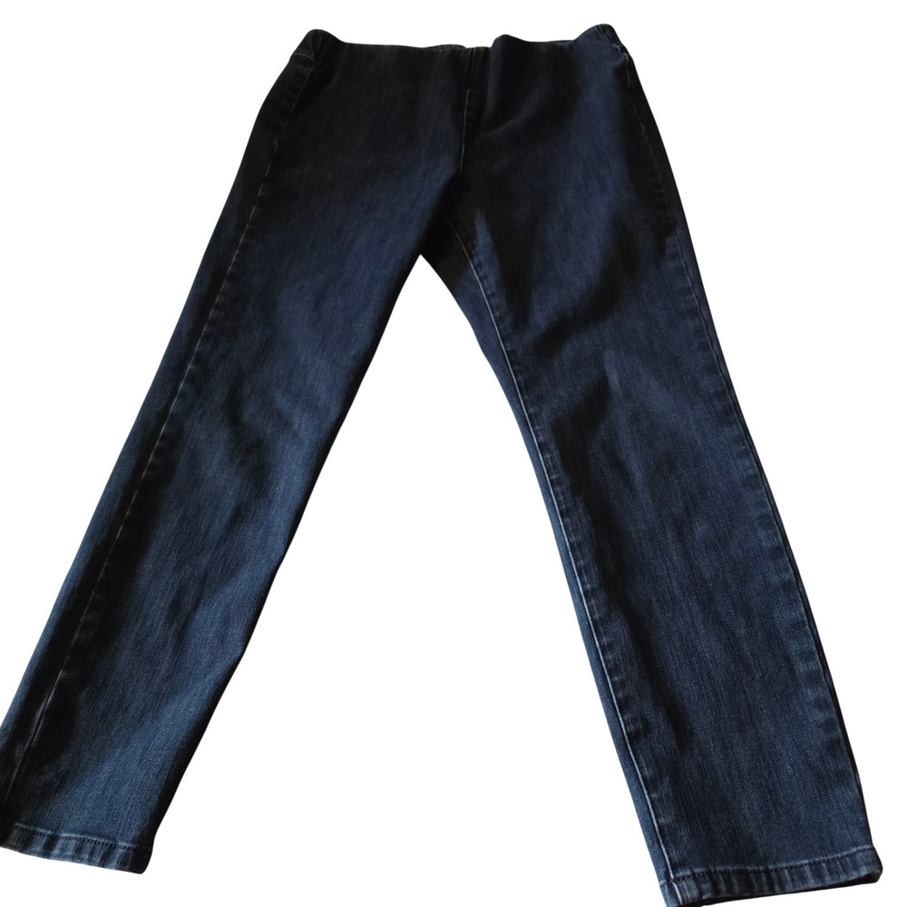Soft Surroundings Womens PM Petite Dark Wash Pull On Denim Leggings Jeggings
